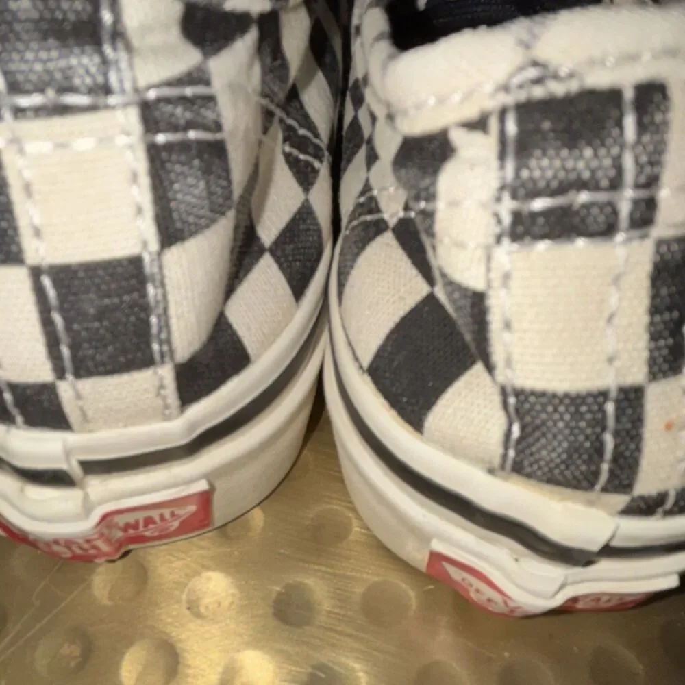 Vans UltraCush Black White Canvas Checkered Lace Up Men's Casual Sneakers size 4
